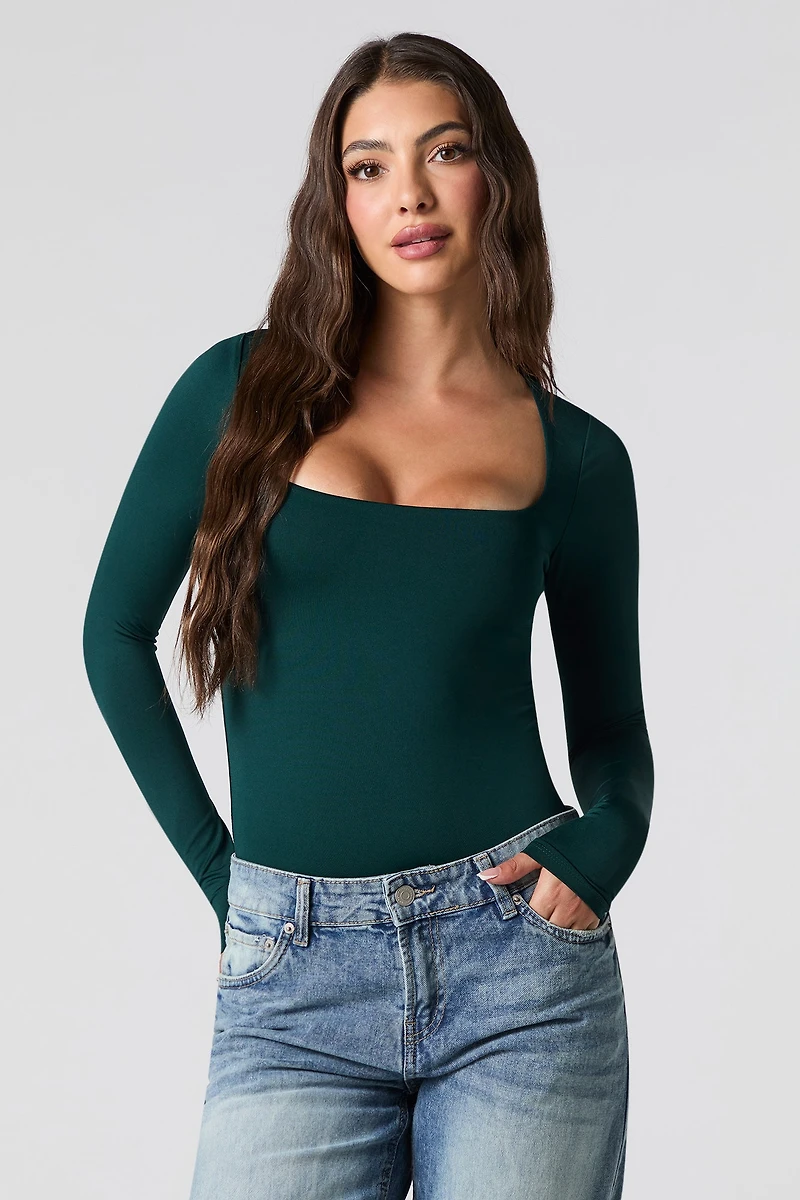 Contour Square Neck Long Sleeve Bodysuit
