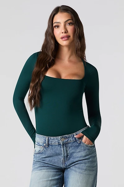 Contour Square Neck Long Sleeve Bodysuit