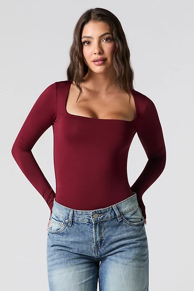 Contour Square Neck Long Sleeve Bodysuit