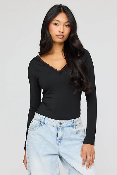 Luxe Heavy Contour V-Neck Bodysuit