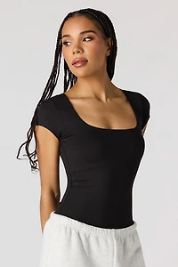 Contour Ribbed Square Neck Bodysuit