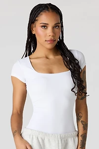 Maillot profil côtelé à encolure carrée