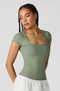 Contour Ribbed Square Neck Bodysuit