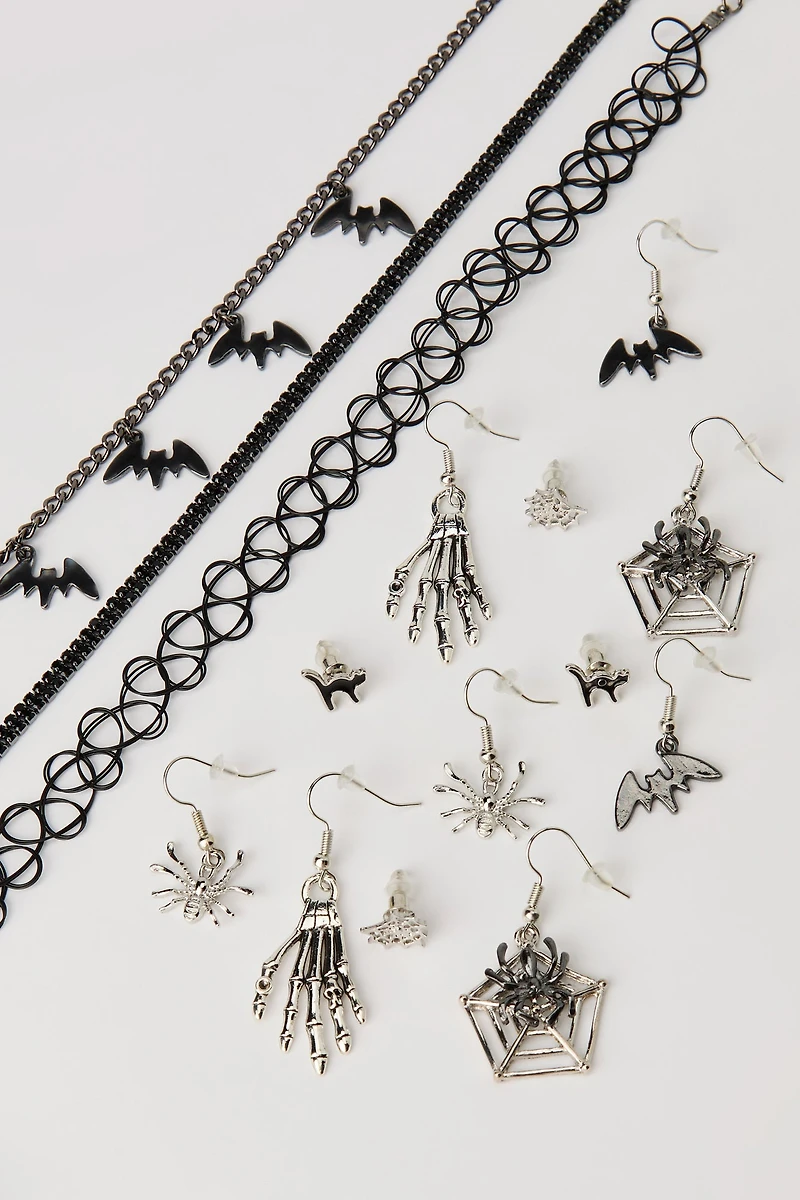 Halloween Necklace & Earring Set (9 Pack)