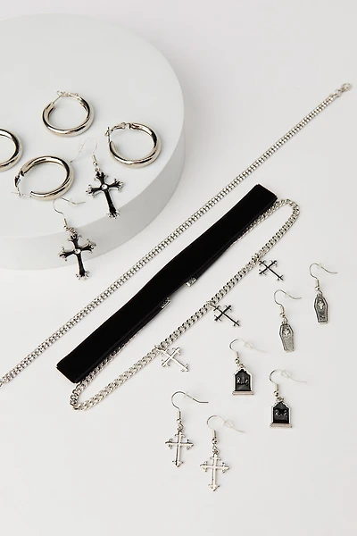 Ensemble avec collier et boucles d'oreilles d'Halloween (Paquet de 9)