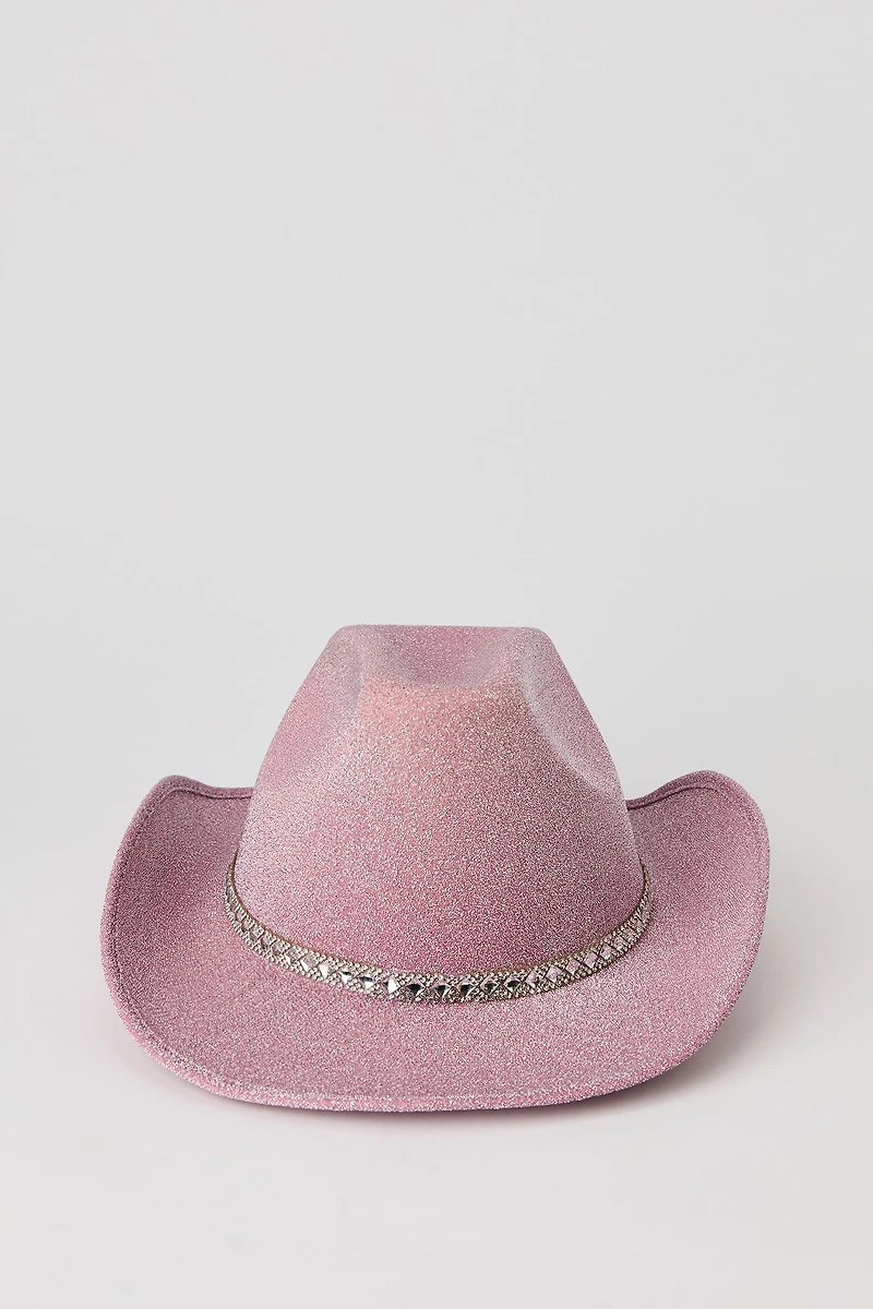Chapeau de cowboy avec pierres du Rhin chatoyantes