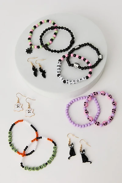 Ensemble avec bracelet et boucles d'oreilles d'Halloween (14 unités)