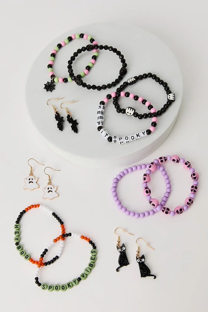 Halloween Bracelet & Earring Set (14 Pcs)