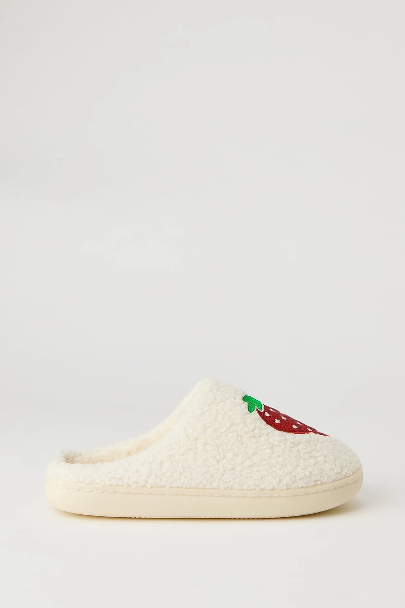 Pantoufles Fraises en Sherpa