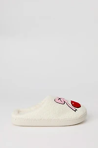 Pantoufles Cerises en Sherpa
