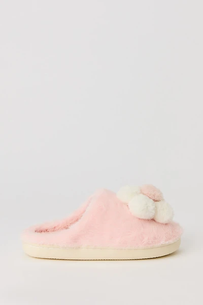 Pantoufles avec fleur en similifourrure