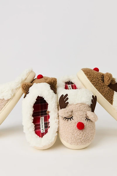 3D Rudolph Christmas Slippers