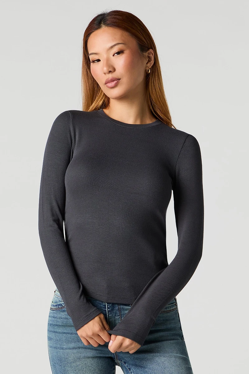 Ribbed Long Sleeve Top