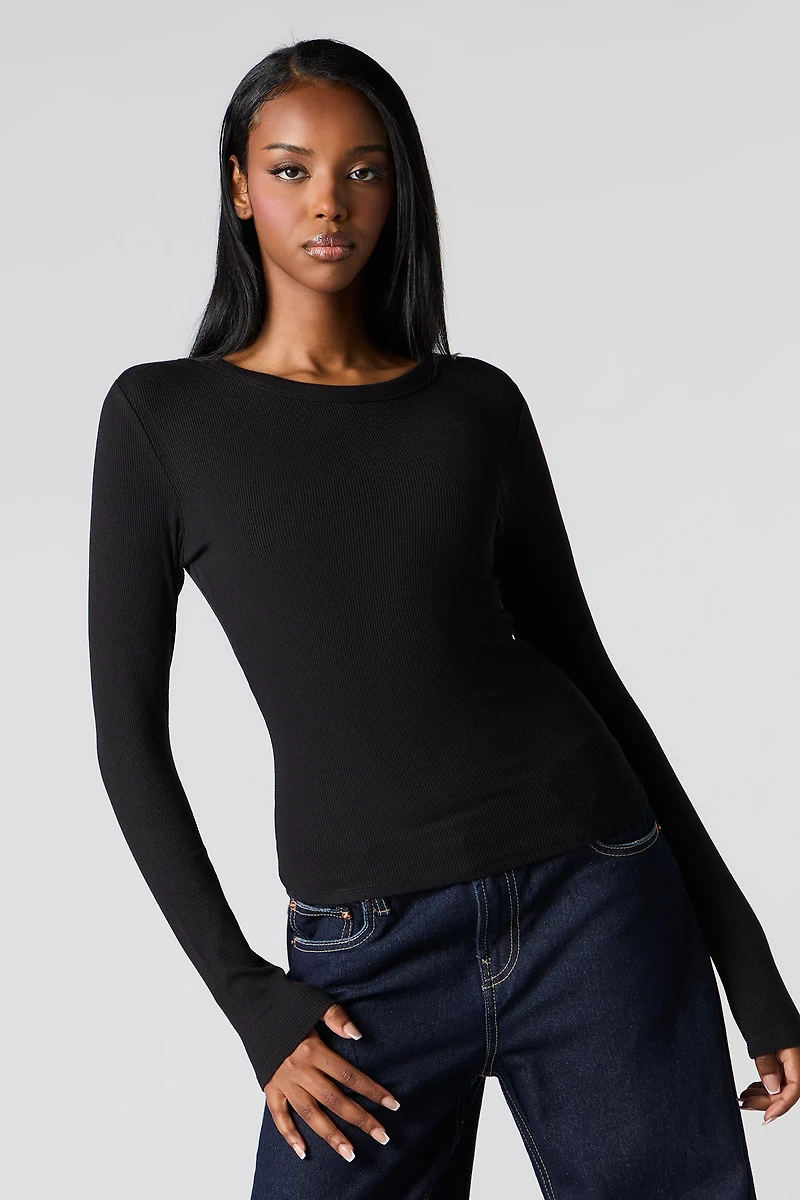Classic Ribbed Long Sleeve Top