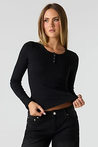 Long Sleeve Henley Top