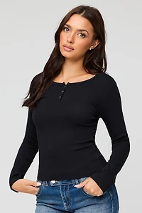 Henley Long Sleeve Top