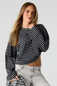 Striped Boxy Long Sleeve Top