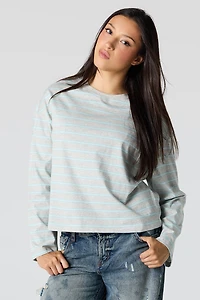 Striped Boxy Long Sleeve Top