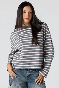 Striped Boxy Long Sleeve Top