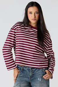 Striped Boxy Long Sleeve Top