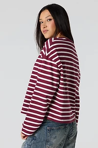 Striped Boxy Long Sleeve Top