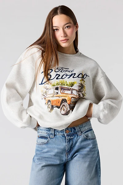 Ford Bronco Embroidered Christmas Fleece Sweatshirt