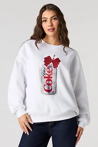 Diet Coke Christmas Embroidered Fleece Sweatshirt