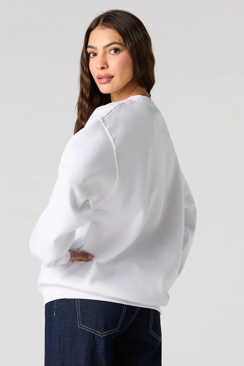 Diet Coke Christmas Embroidered Fleece Sweatshirt