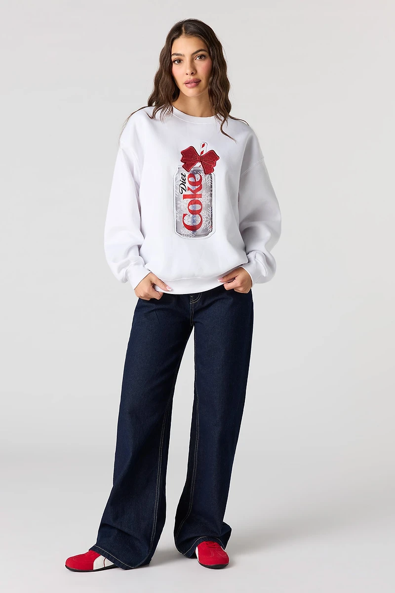 Diet Coke Christmas Embroidered Fleece Sweatshirt