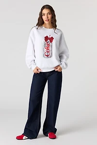 Diet Coke Christmas Embroidered Fleece Sweatshirt