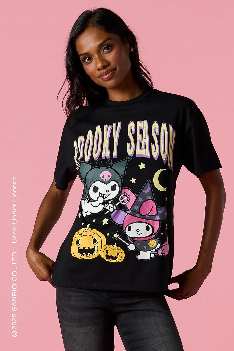T-shirt à imprimé Kuromi & My Melody Halloween