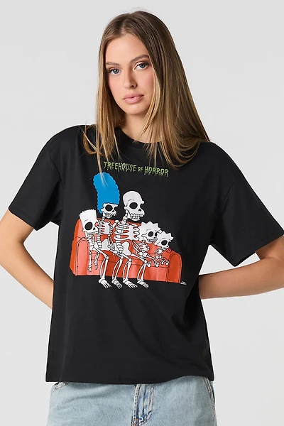 T-shirt coupe garçonne à imprimé Stitch Halloween