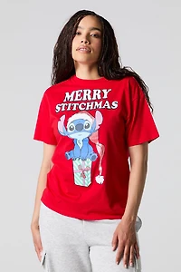 Merry Stitch-mas Graphic Boyfriend T-Shirt