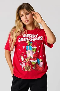 The Grinch Puff Print Boyfriend T-Shirt