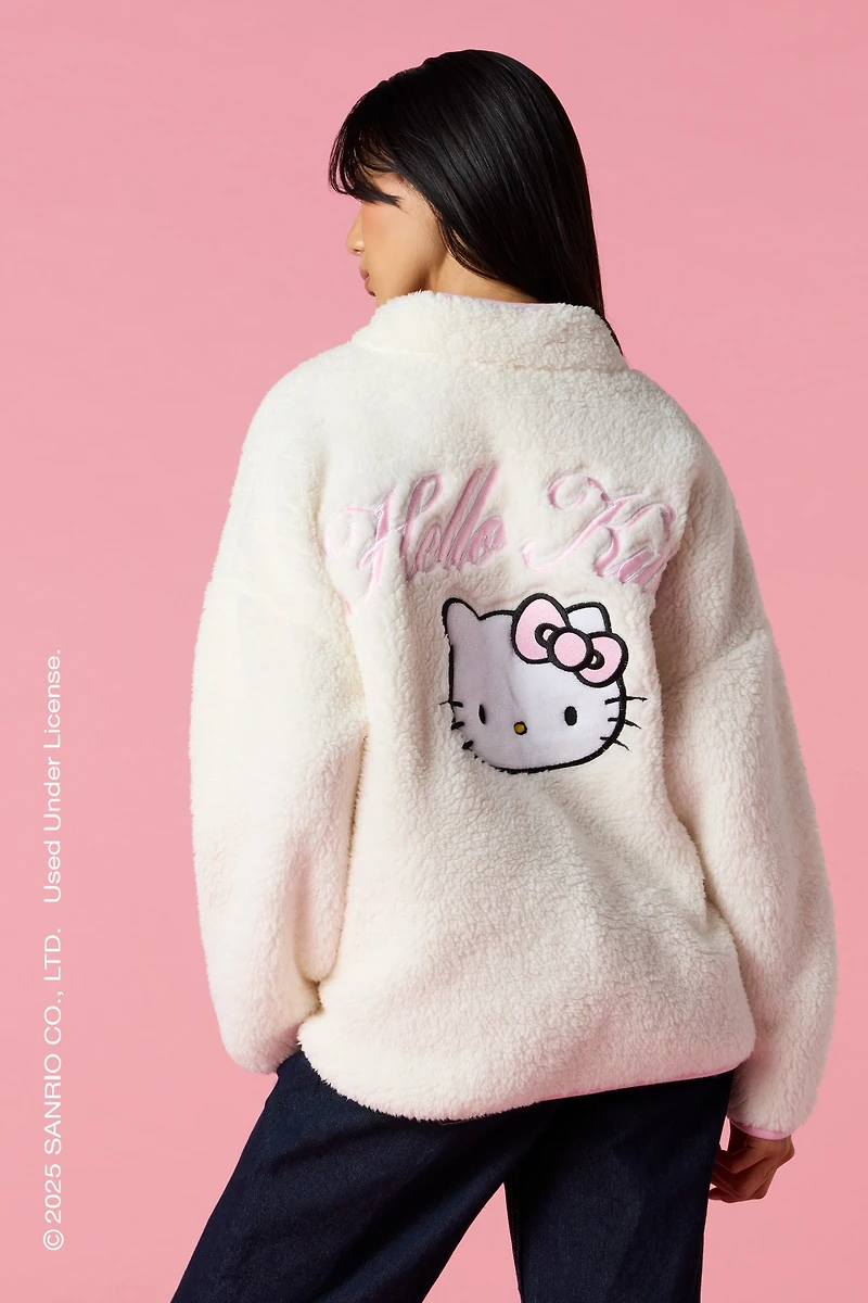 Hello Kitty® Sherpa Quarter Zip Sweatshirt