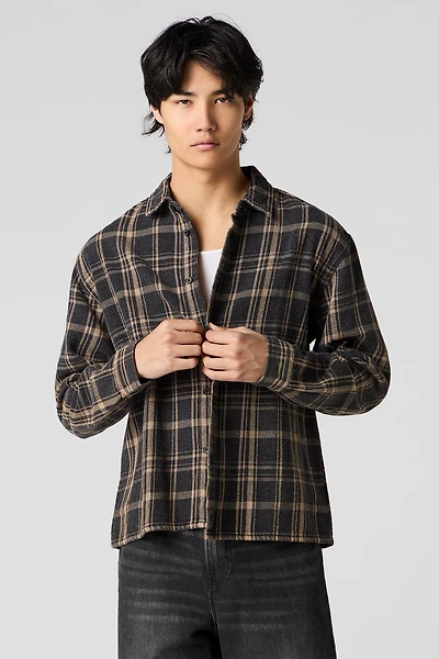 Plaid Button-Up Top