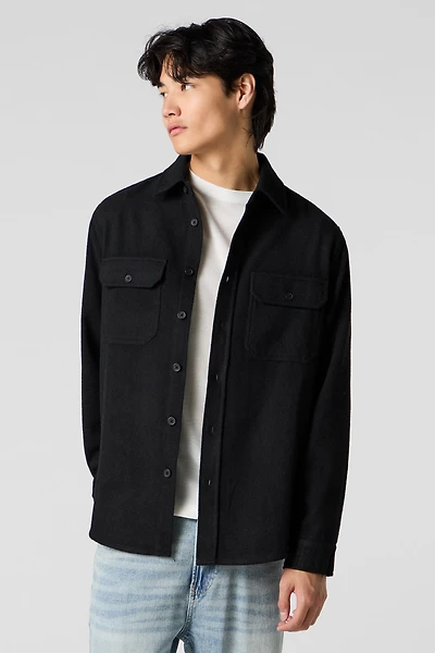 Flannel Long Sleeve Button-Up Top