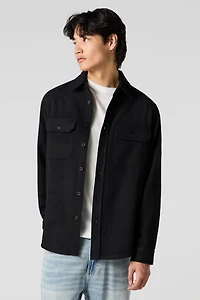 Flannel Long Sleeve Button-Up Top