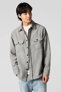 Haut en flanelle boutonné à manche longue