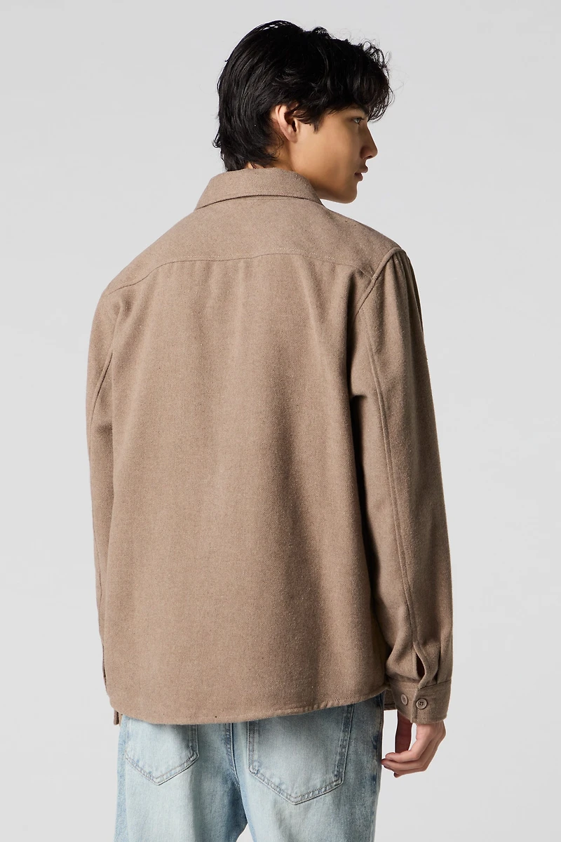 Haut en flanelle boutonné à manche longue