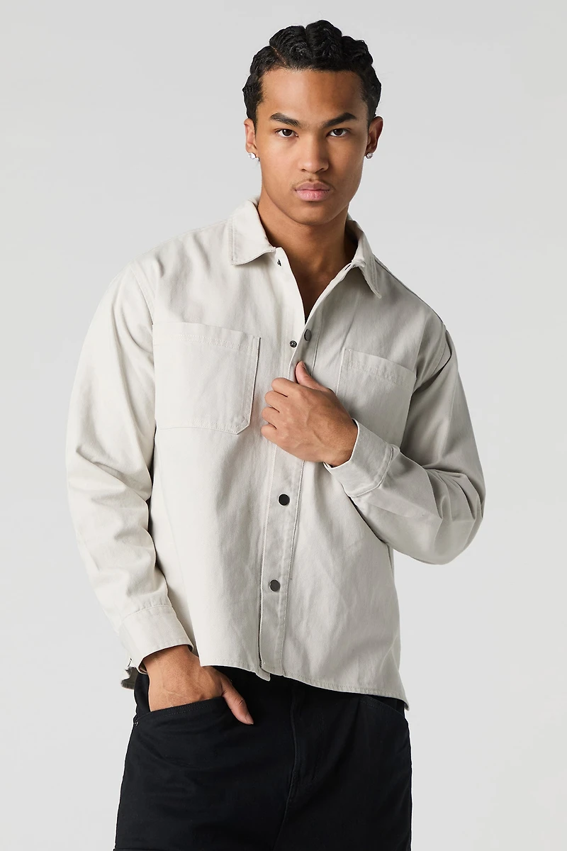 Jacket de camionneur en denim coupe carrée