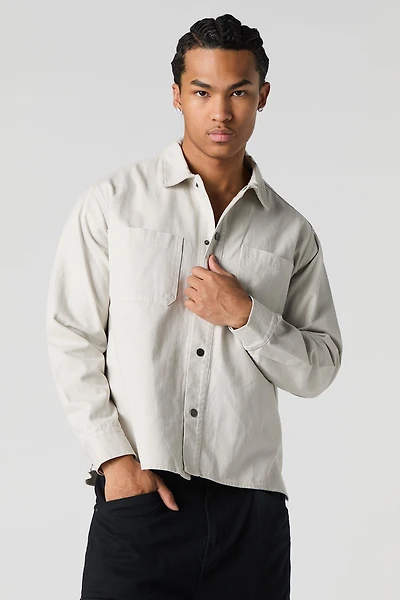 Jacket de camionneur en denim coupe carrée
