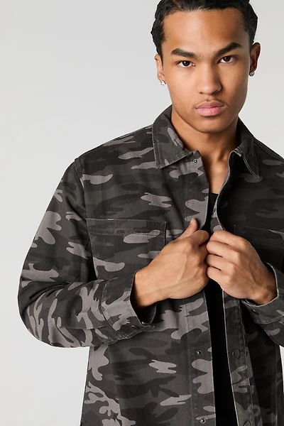Jacket de camionneur en denim coupe carrée