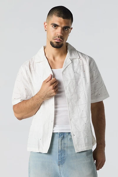 Floral Embroidered Button-Up Top