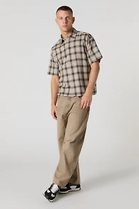 Haut boutonné carré à carreaux