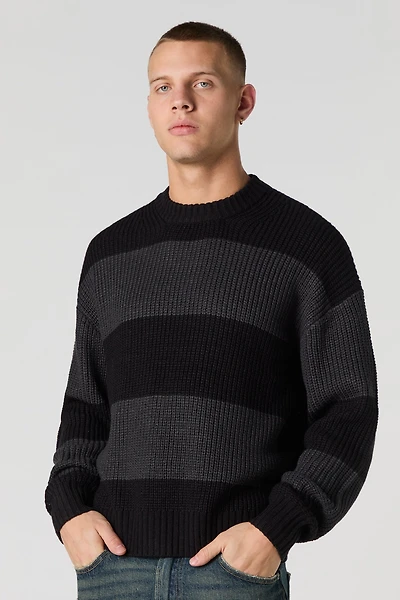 Wide Striped Knit Sweater