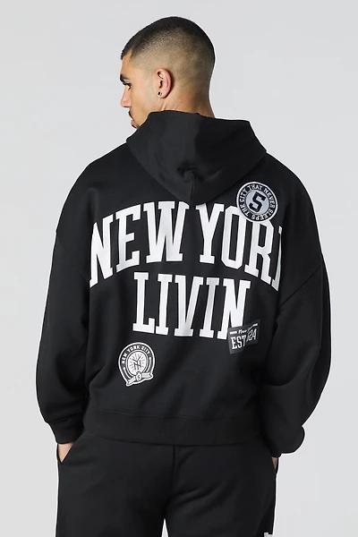 NYC Embroidered Fleece Hoodie