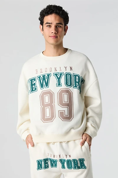 New York Chenille Embroidered Fleece Sweatshirt