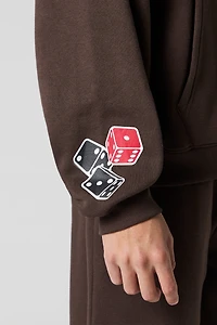 Haut à capuchon en molleton broderie LA