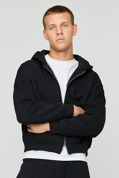 Premium Heavyweight Fleece Embossed Zip Hoodie